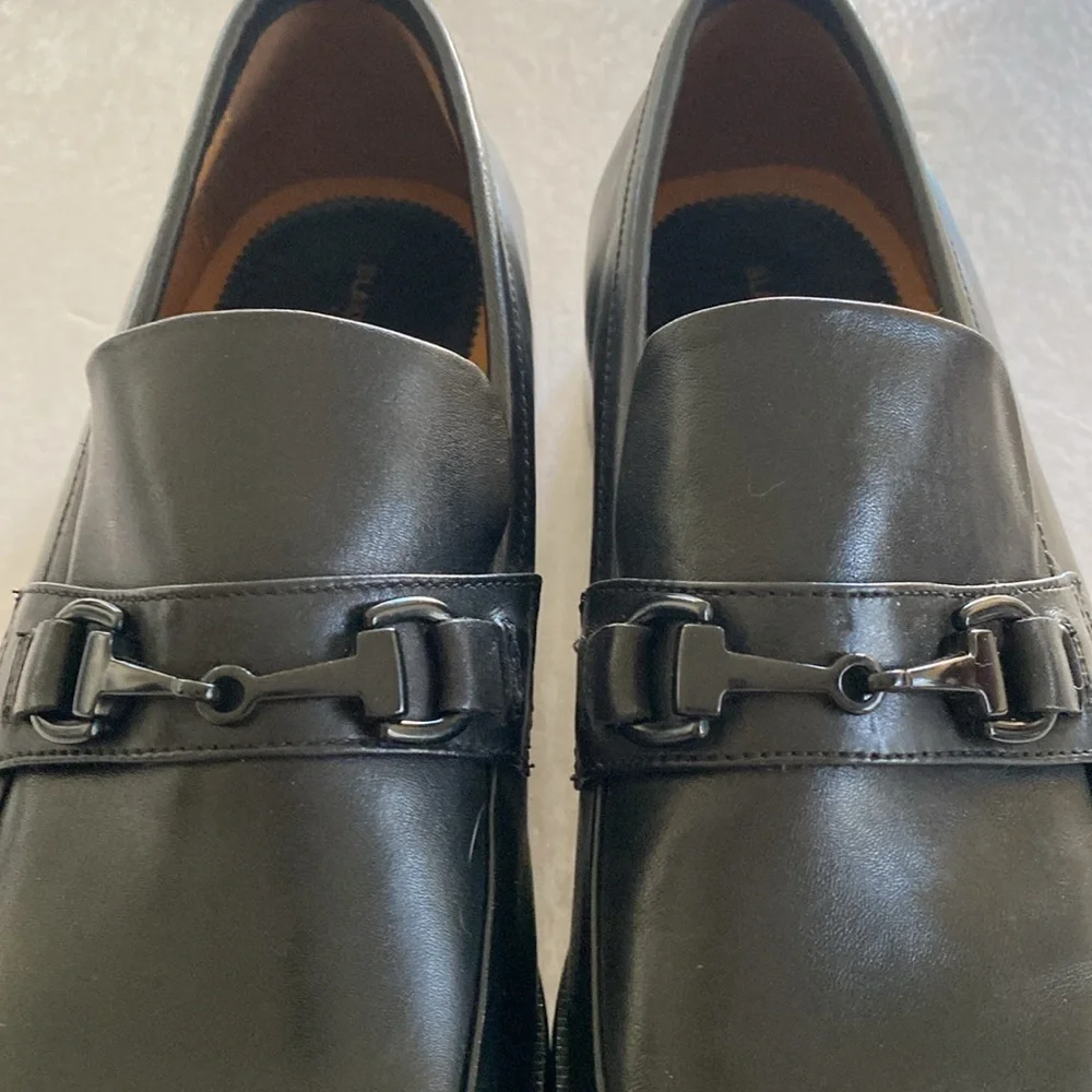 BLAKE MCKAY Men's Black Leather Loafers Size 10